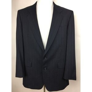 Exceptional HART SCHAFFNER & MARX Eagleson's Navy Blue Pinstripe Blazer Sz. 44xl